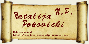 Natalija Popovicki vizit kartica